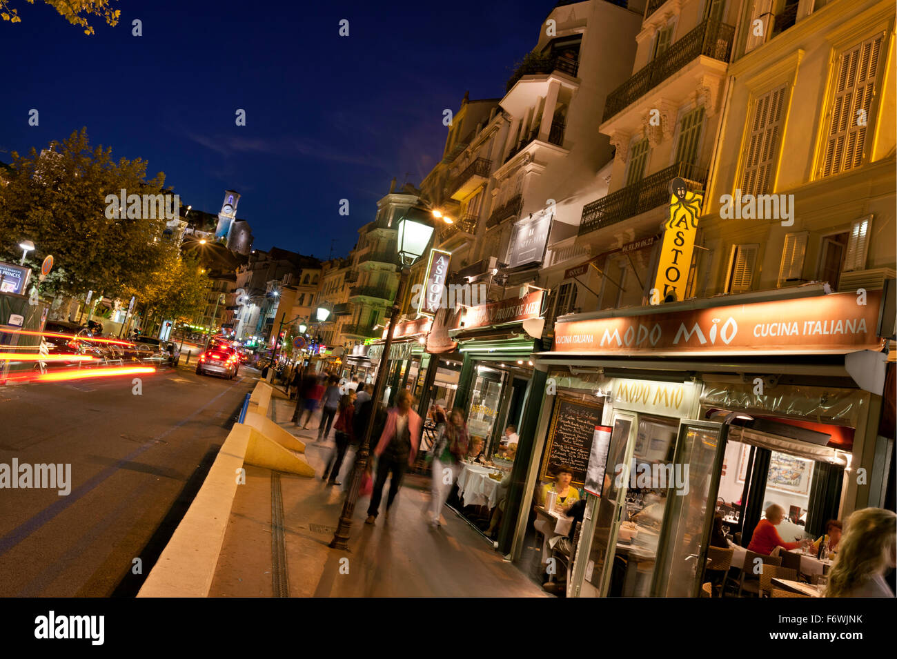 Ristorante di pesce in Rue Felix Faure, Cannes, Provenza, Francia Foto Stock