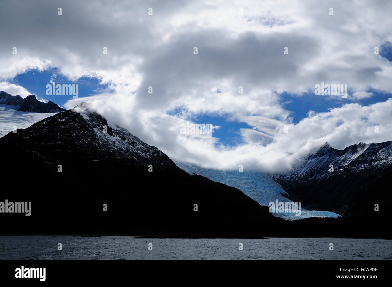 Holandes ghiacciaio, Cordillera Darwin, Tierra del Fuego, Cile Foto Stock
