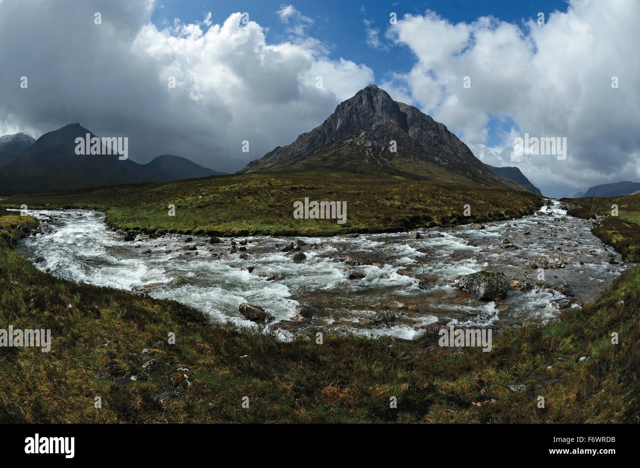 Buachaille Etive Mor, Glen Coe, Grampian Mountains, Highlands Scozia, Gran Bretagna Foto Stock