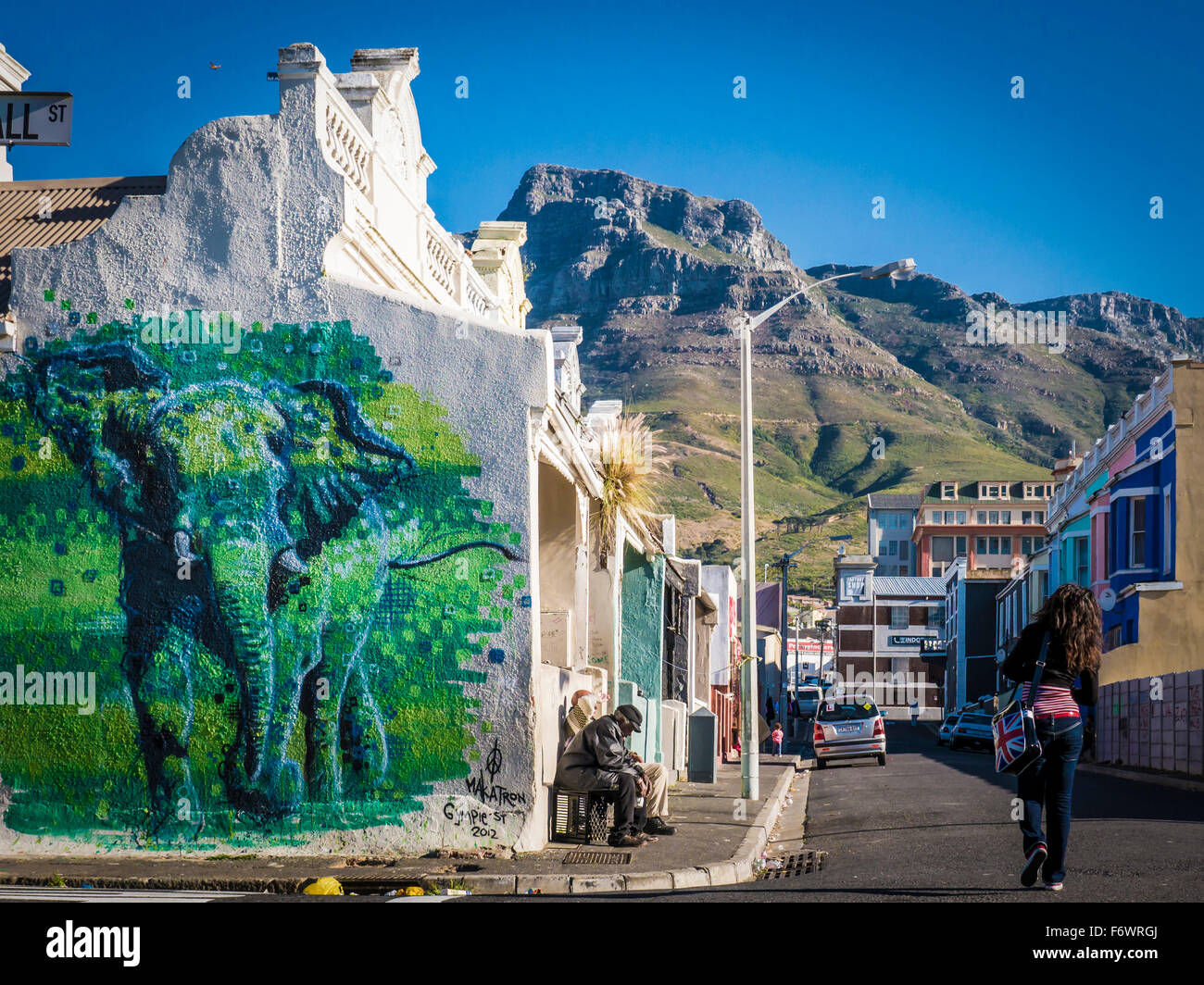 Streetart, Woodstock, Cape Town, Western Cape, Sud Africa Foto Stock