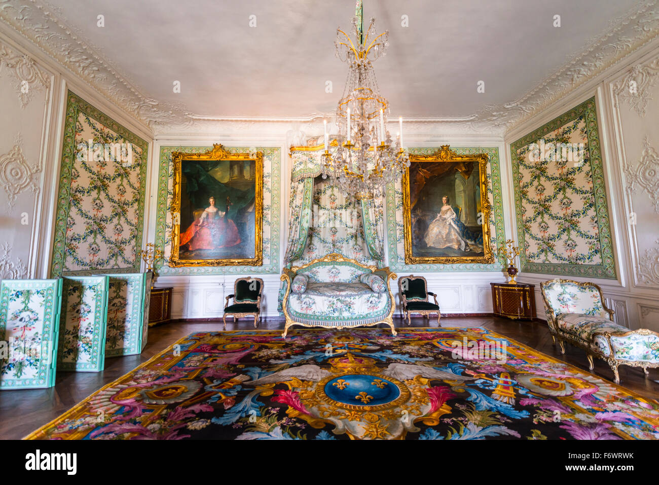 Sala storica, il Palazzo di Versailles, Sito Patrimonio Mondiale dell'UNESCO, Yvelines, regione Ile-de-France, Francia Foto Stock