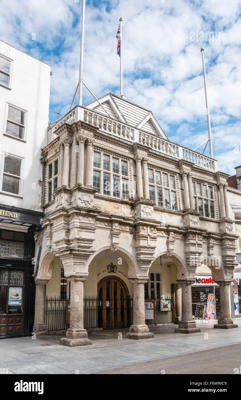 Exeter Guildhall nel centro storico di Devon, Inghilterra, Regno Unito Foto Stock