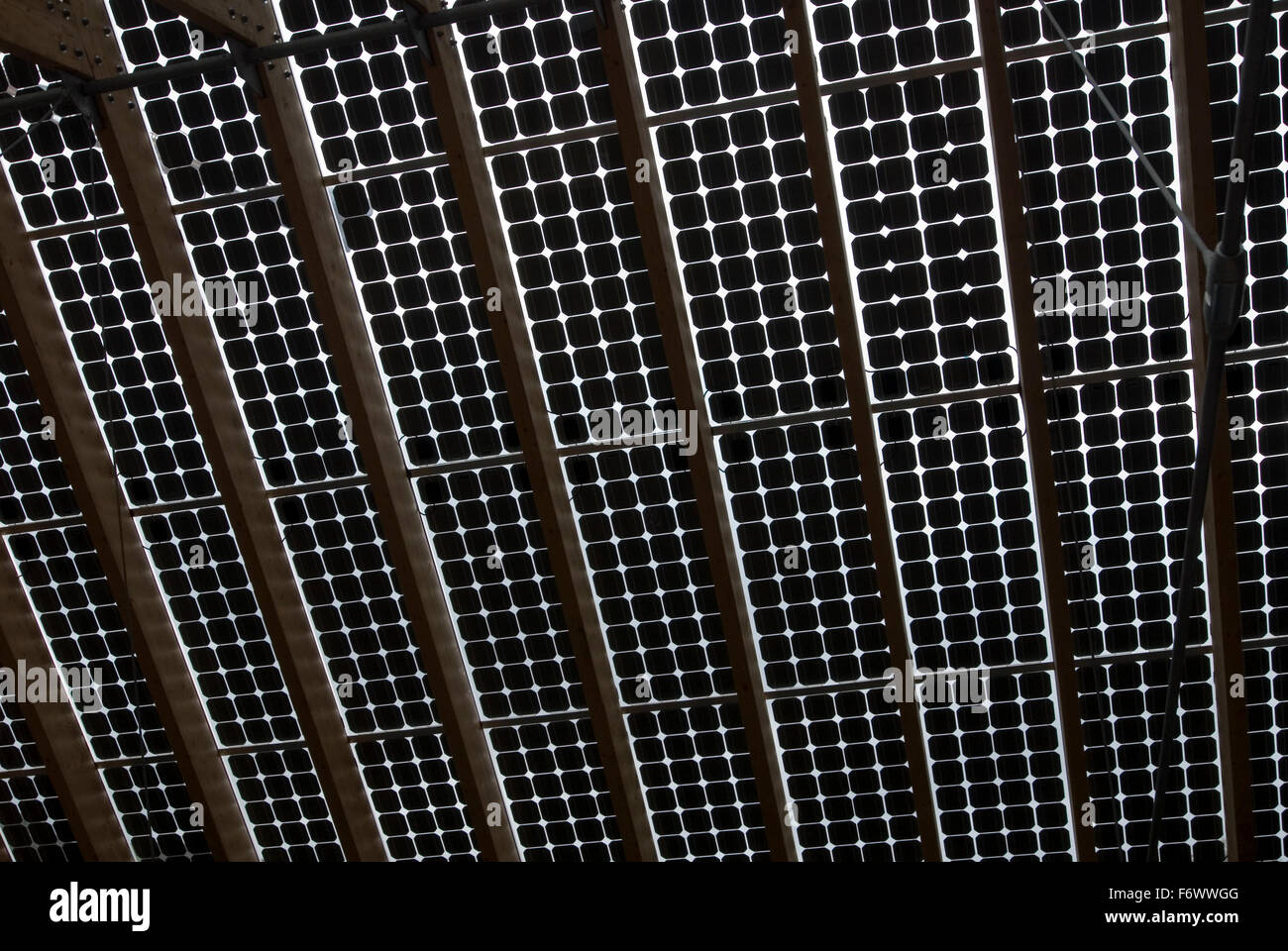 Stazione fotovoltaico sul tetto Foto Stock