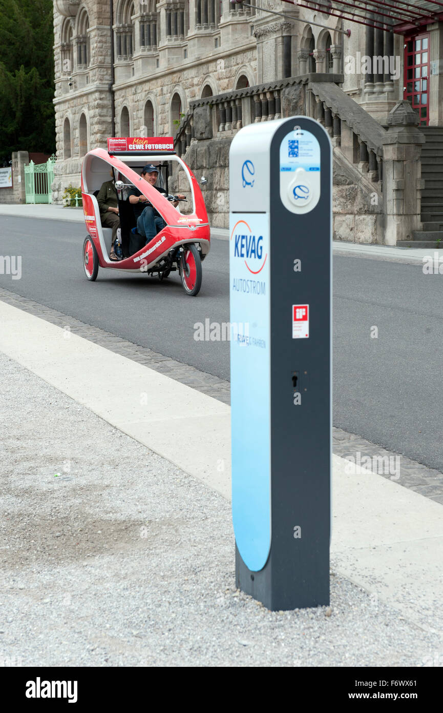 Auto elettrica punto di carica di Coblenza, Germania Europa Foto Stock