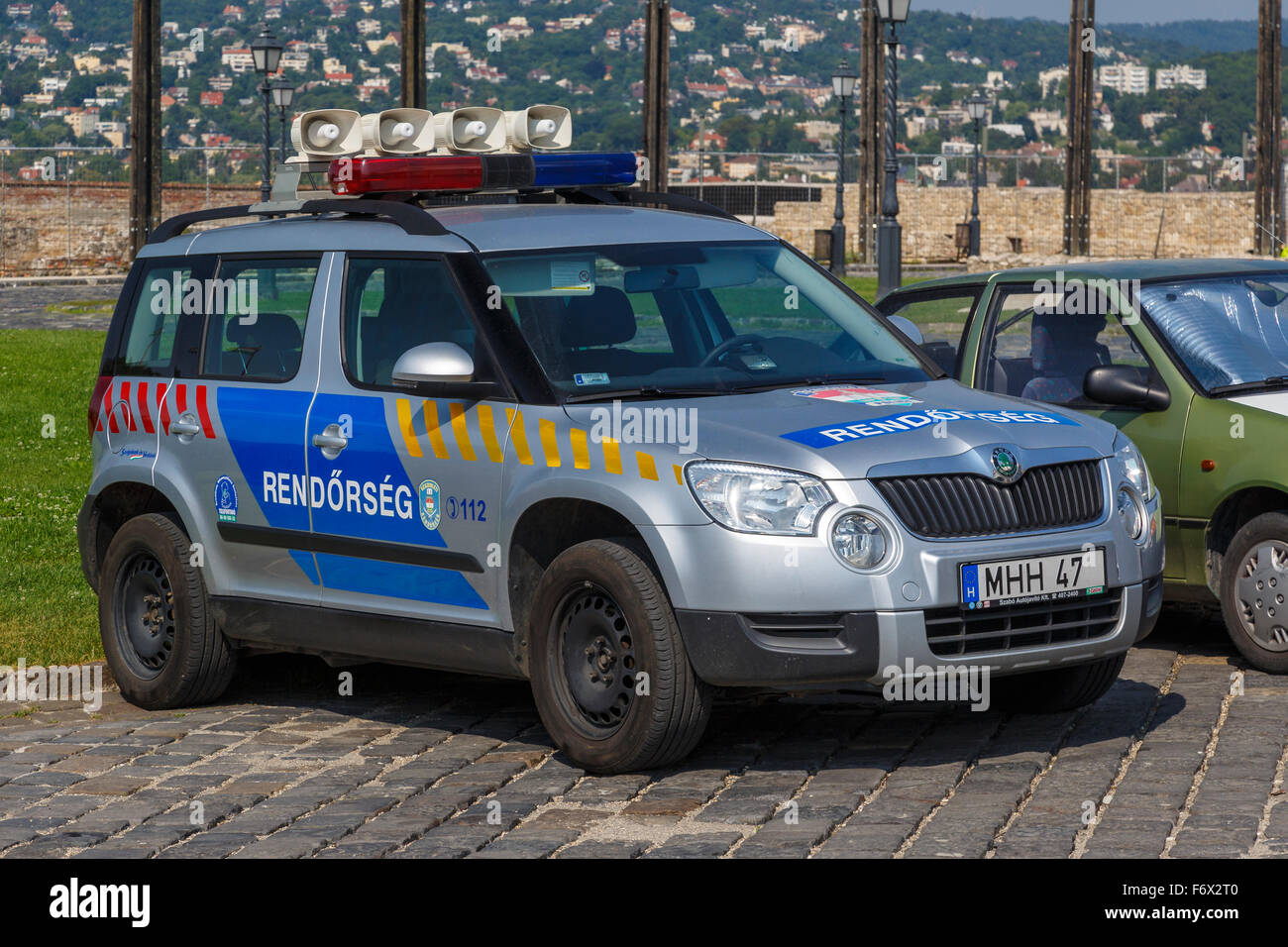 Skoda Yeti in uso da parte dell'Ungheria Rendorseg, Guardia di ordine, eseguire dalla legge civile enforcement agency. Foto Stock