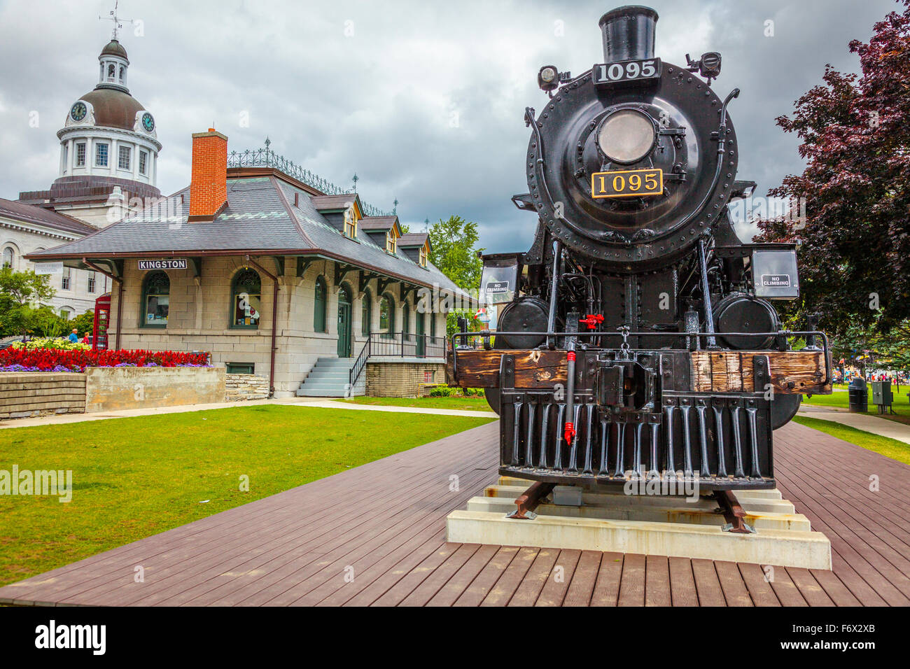 Antico treno stazione e Kingston, Ontario, Canada Foto Stock