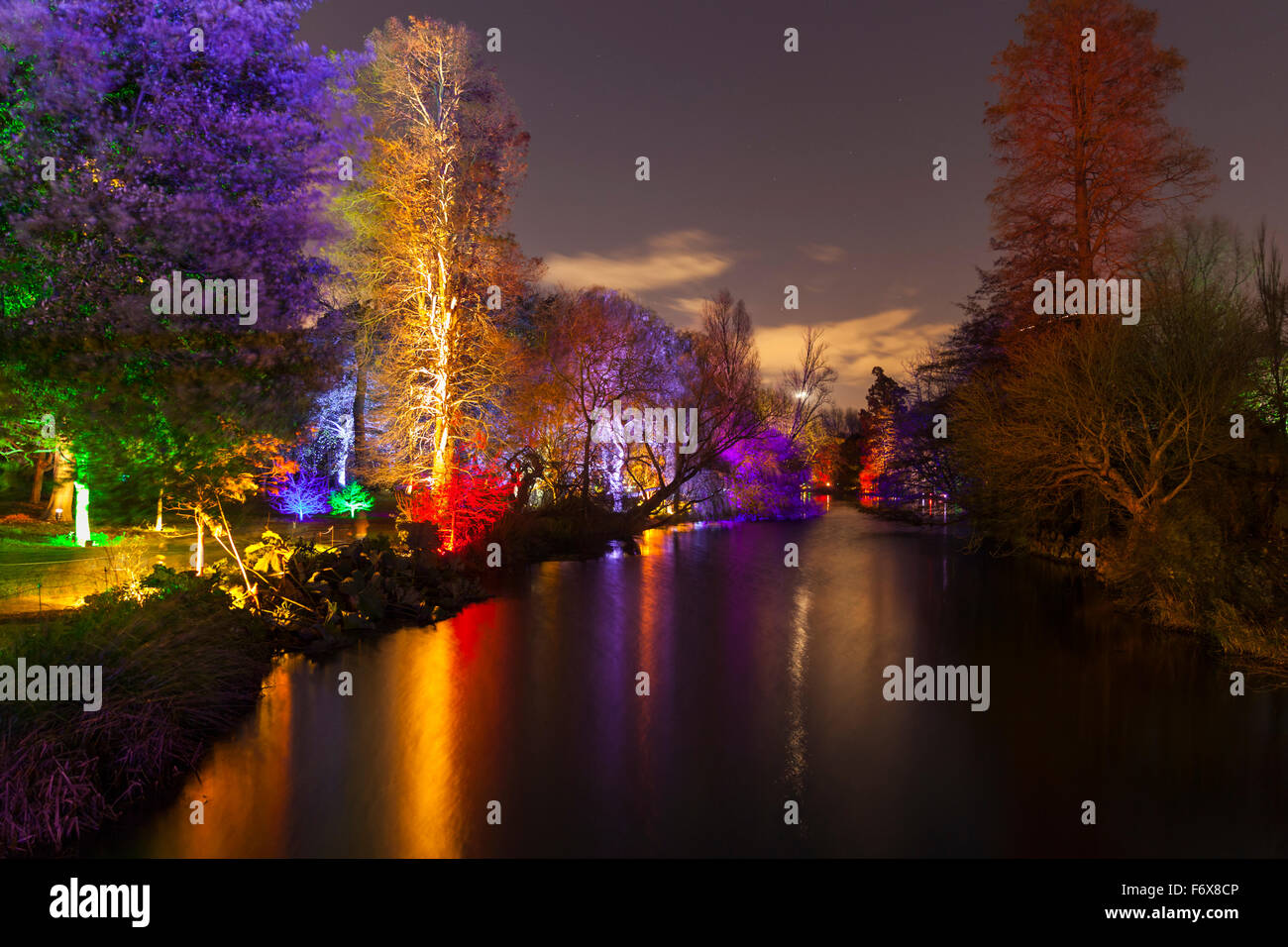 Brentford, Londra, Regno Unito. Xx Nov, 2015. Il bosco incantato torna a Syon Park e Casa di Brentford il 20 novembre per il suo decimo anno. Un sentiero illuminato porta i visitatori attraverso il Parco e dintorni Capability Brown del fiume a serpentina, che termina in corrispondenza del XVI secolo Syon House e grande veranda con effetti di luce, illumina gli alberi e le cifre e un laser show. Credito: Imageplotter/Alamy Live News Foto Stock