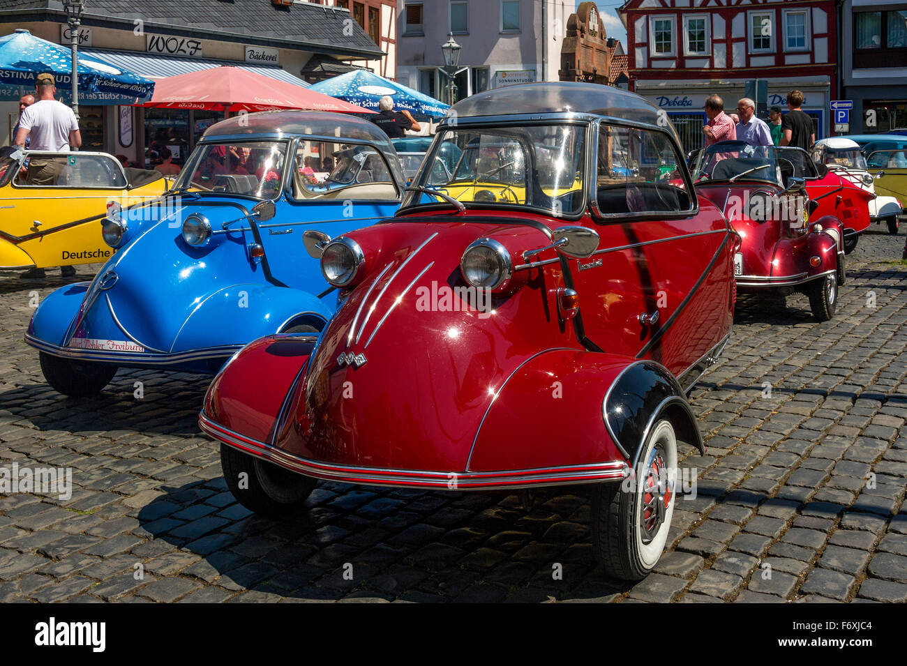 Oldtimer riunione, Vintage Messerschmitt cabin scooter, varianti di modello del KR 200, costruito dal 1955 al 1964 Foto Stock