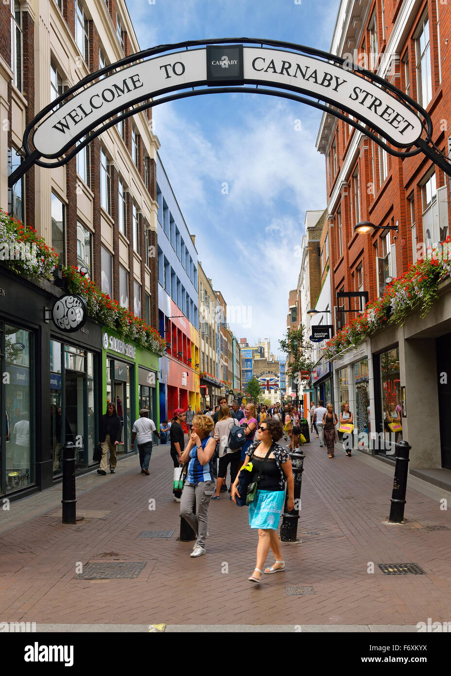 Carnaby Street, Soho, Londra, Inghilterra, Regno Unito. Foto Stock