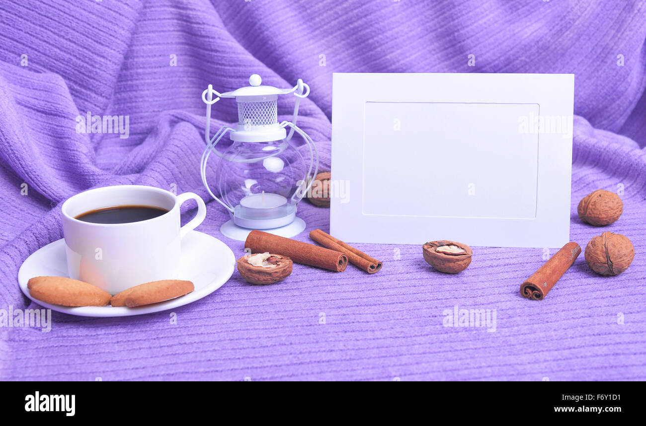 Telaio e caffè. Foto Stock