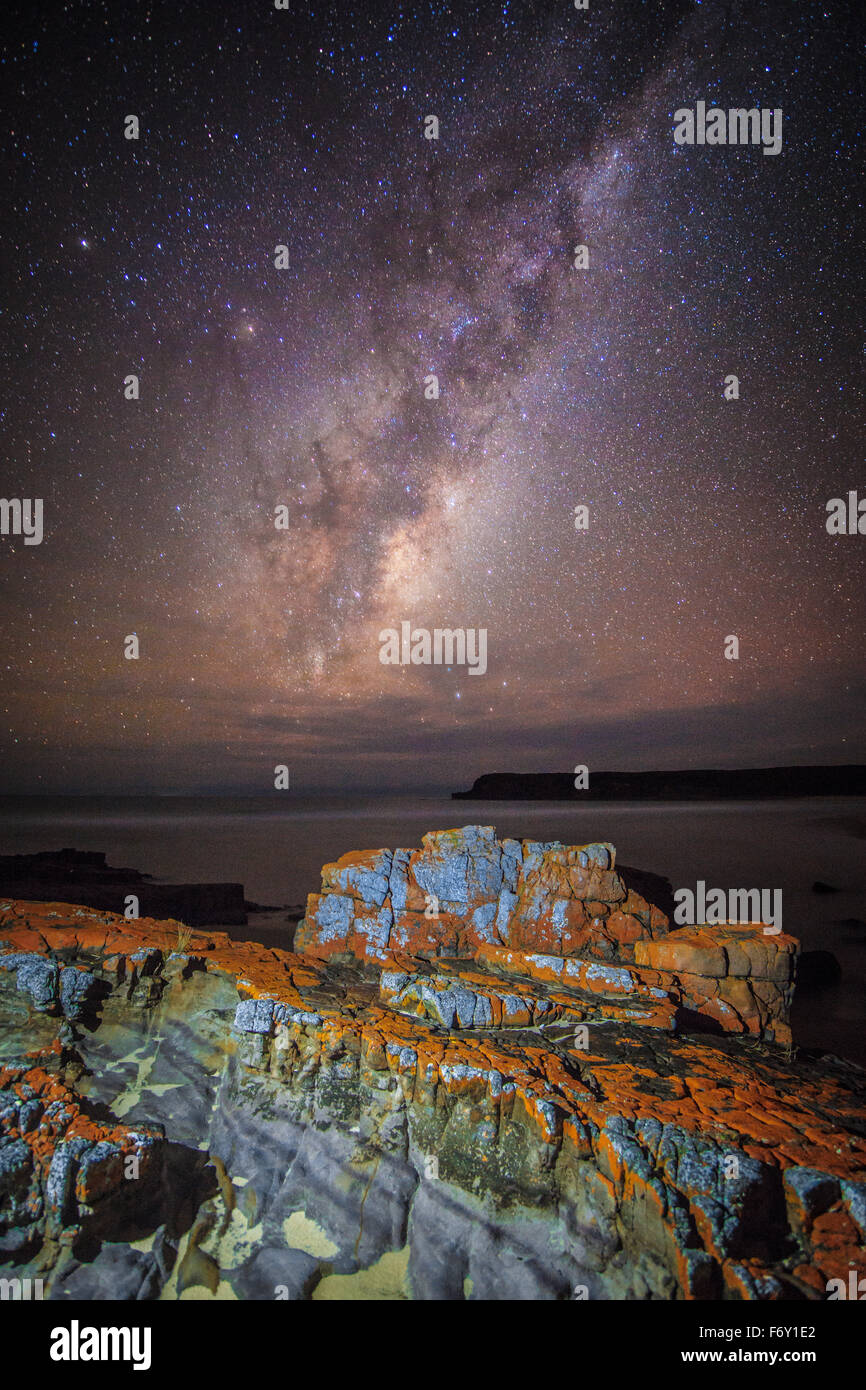 La Via Lattea vista dall'incontaminata Nadgee Wilderness Area Foto Stock