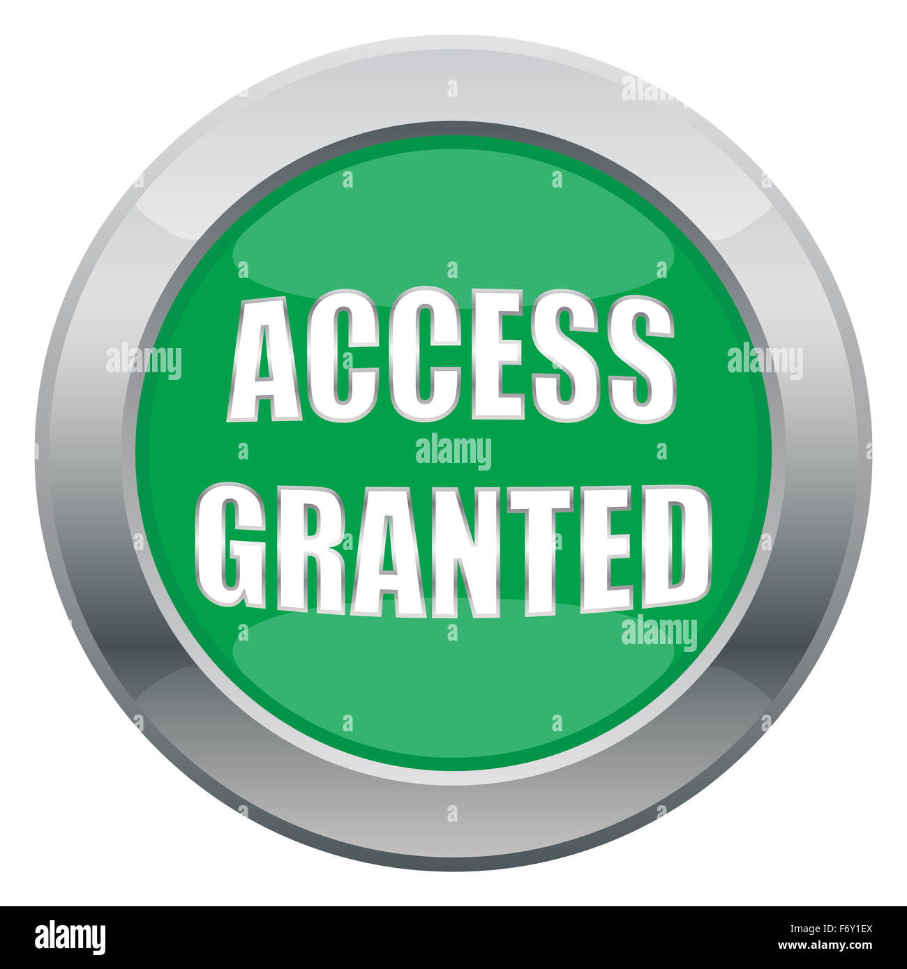 Un accesso concesso icona nel verde isolata su uno sfondo bianco Foto Stock