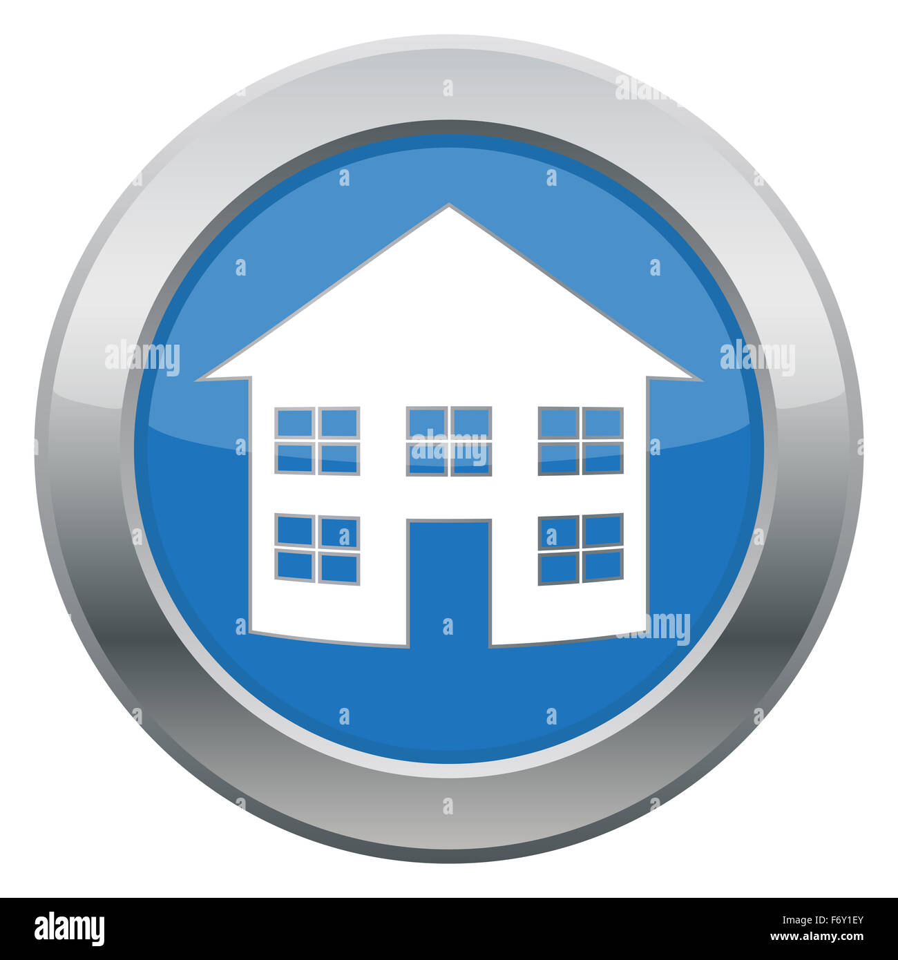 Una icona home in isolati di colore blu su sfondo bianco Foto Stock