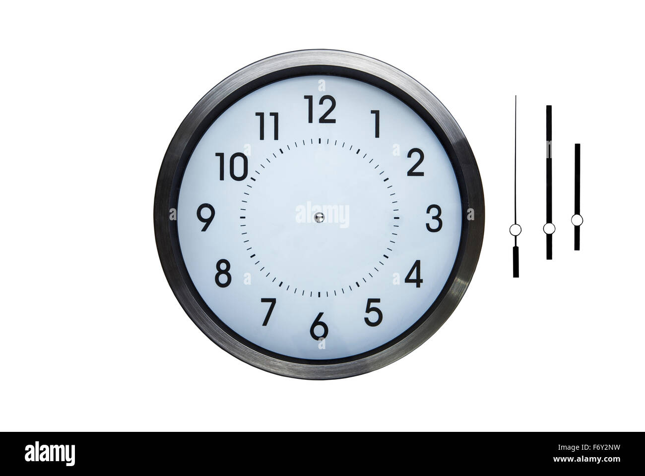 Orologio senza lancette di orologio isolato su sfondo bianco Foto stock -  Alamy