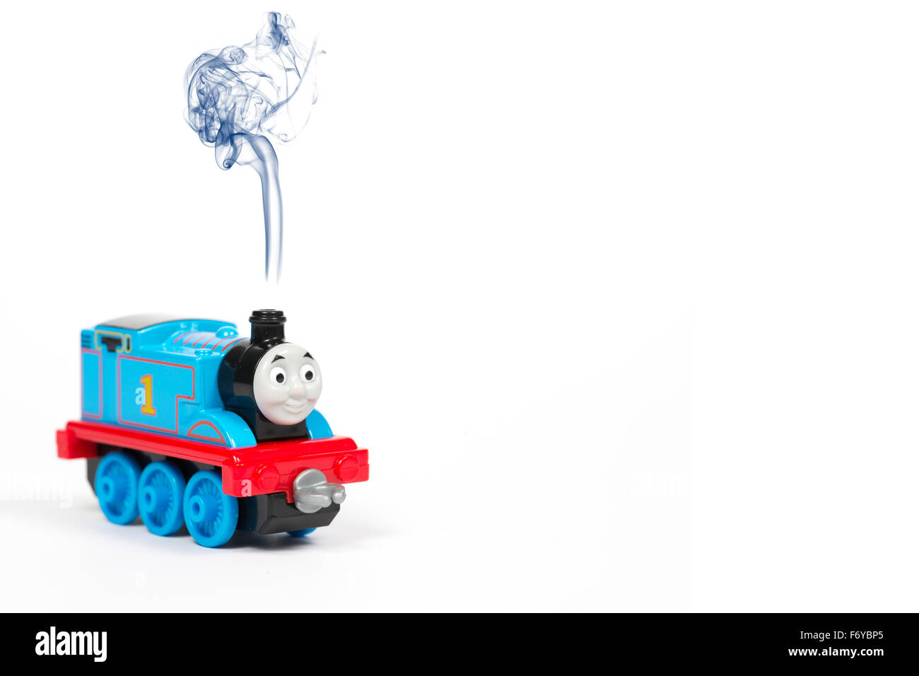 Thomas Il serbatoio del motore con emissione di fumo dal suo imbuto Foto Stock