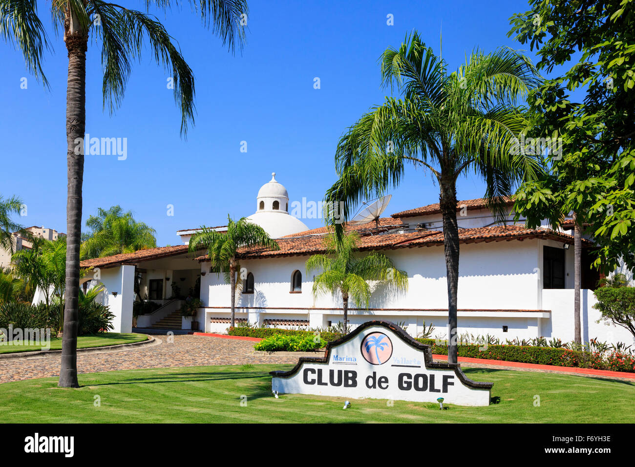 Clubhouse di Marina Vallarta Golf Club, Puerto Vallarta, Messico Foto Stock