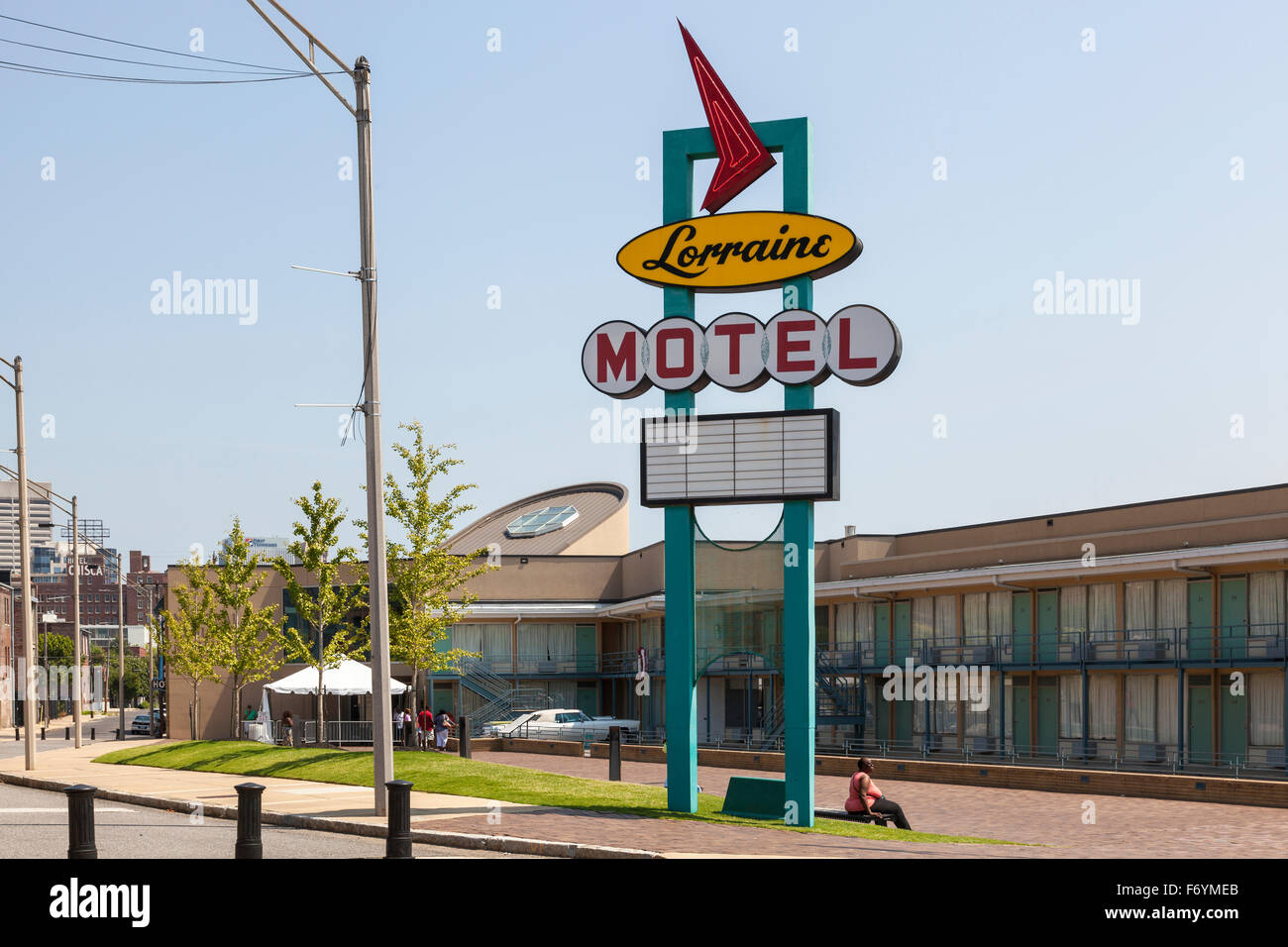 Il National Civil Rights Museum al Lorraine Motel di Memphis, Tennessee dove Martin Luther King Jr. è stato assassinato Foto Stock