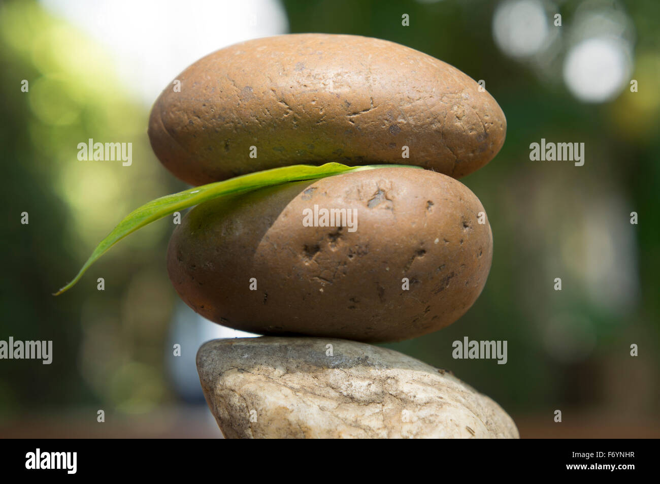 Zen Stone rock garden sand relax anima Foto Stock