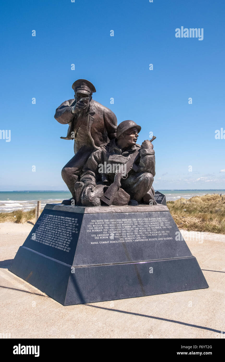 WWII sbarco in Normandia. American Divisione Navale Memorial Foto Stock