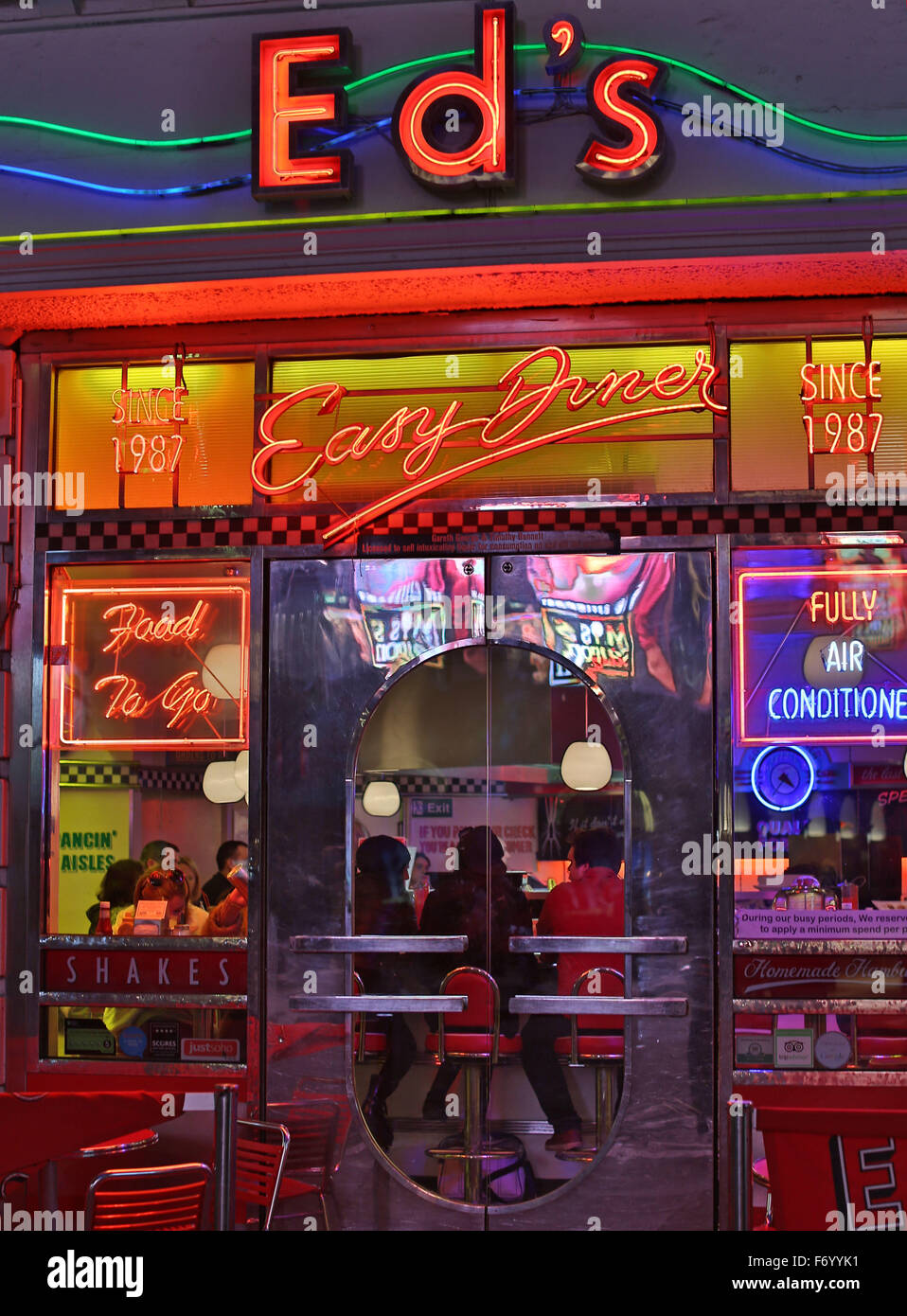 Il ramo di Ed facile Diner burger ristorante nel West End di Londra Foto Stock