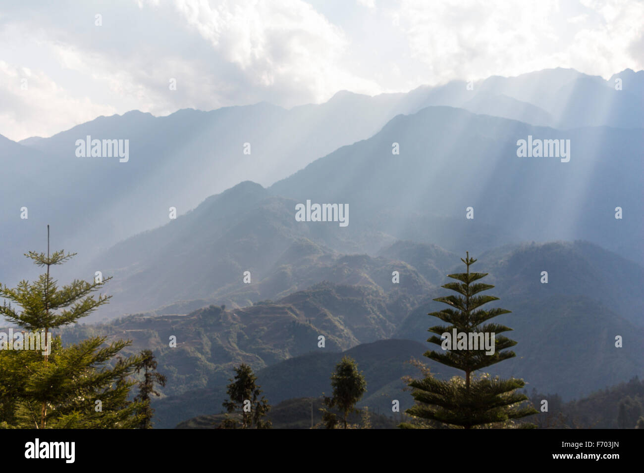 Paesaggio rurale di Sa Pa, Vietnam Foto Stock