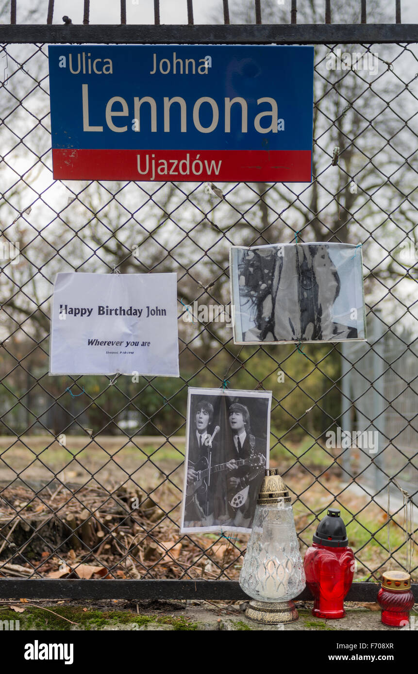 John Lennon Street, Varsavia, Polonia Foto Stock