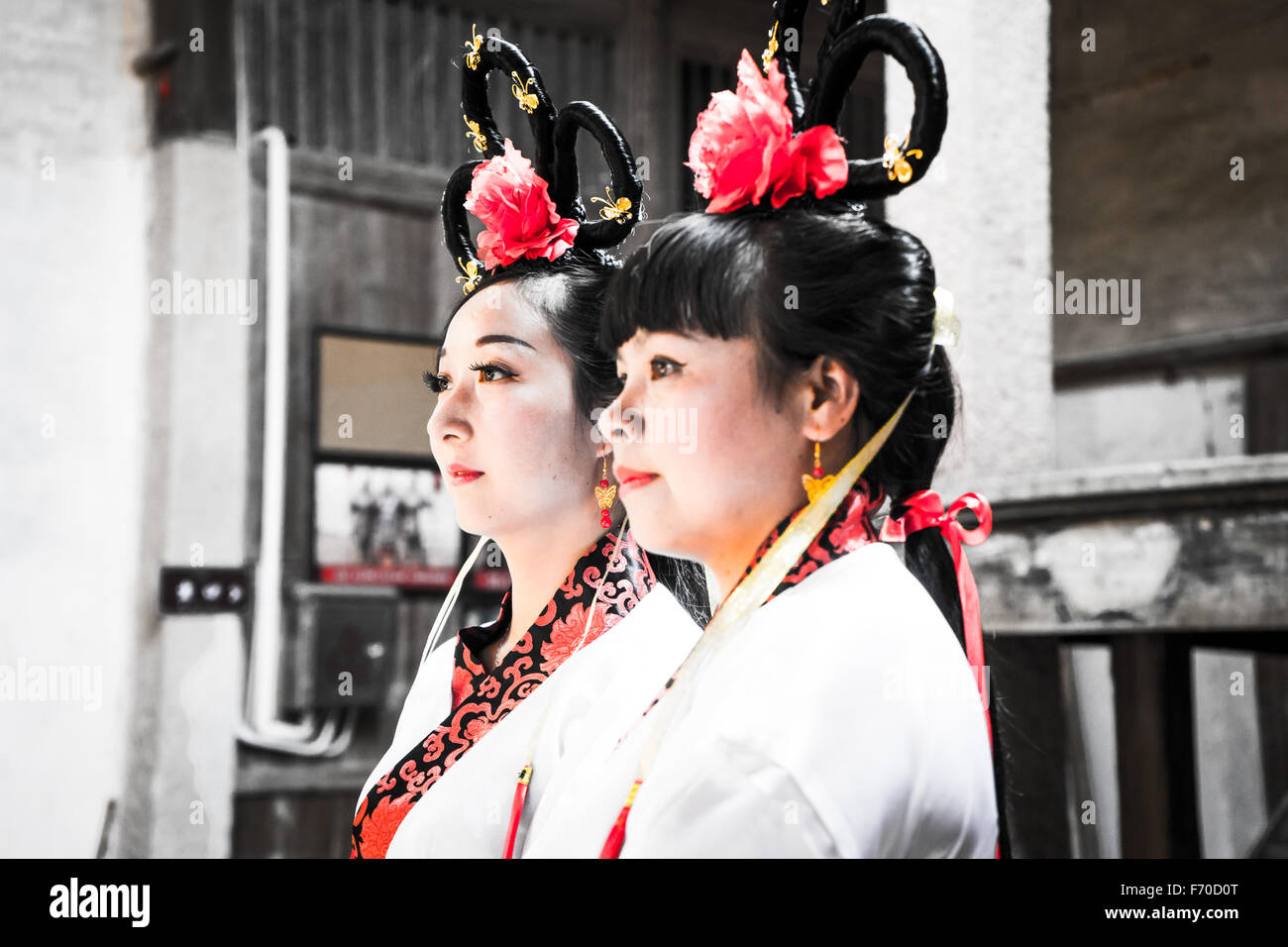 Antica cinese tradizionale abito, Jinhua, Cina Foto Stock