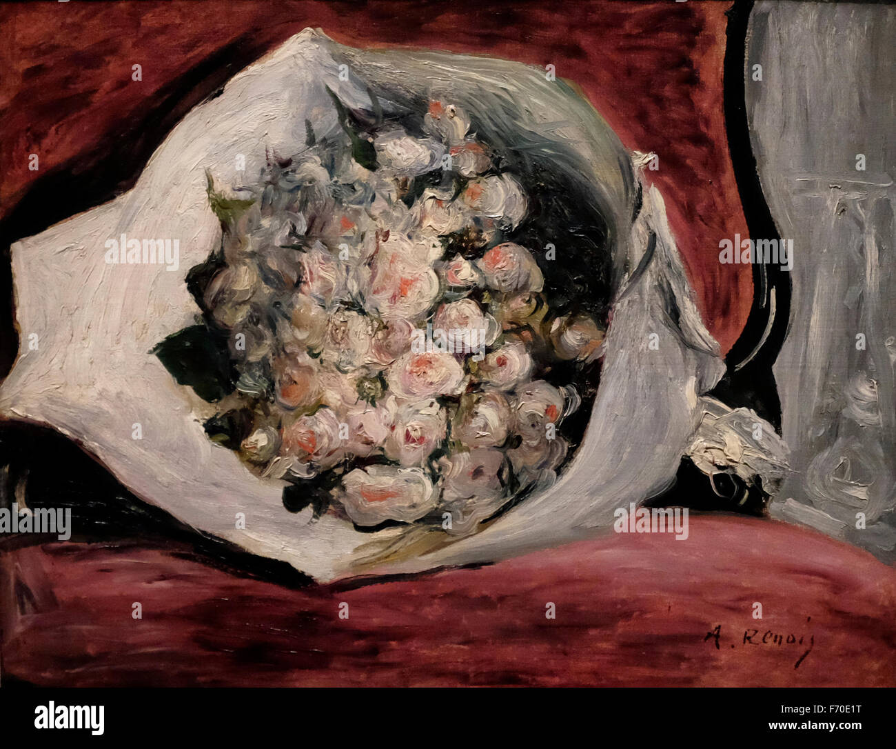 Mazzo di fiori in un teatro Box - Pierre-Auguste Renoir Foto Stock
