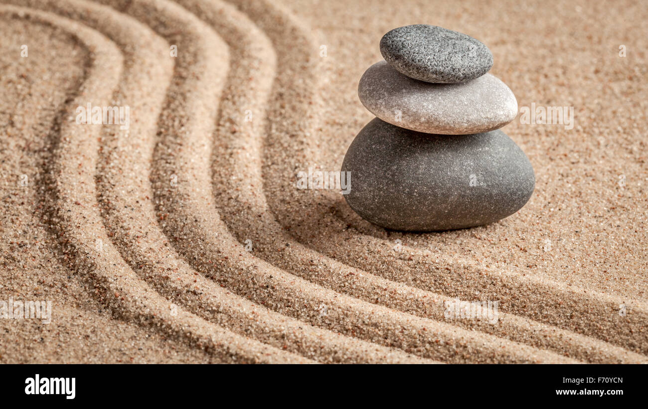 Zen giapponese il giardino di pietra Foto Stock