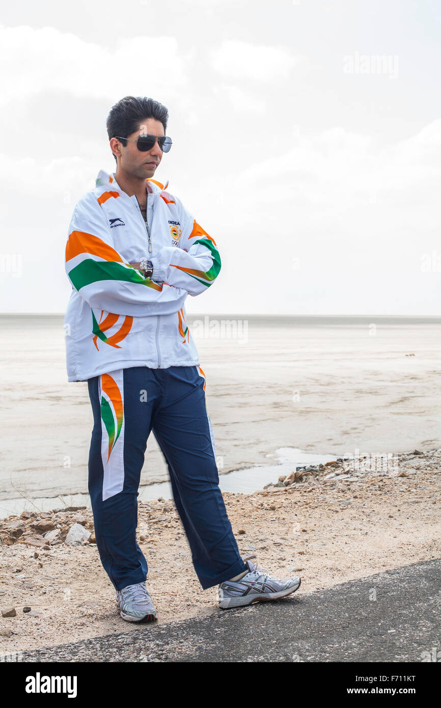 Abhinav Bindra, atleta olimpica, sparatutto sportivo indiano, Abhinav Singh Bindra, medaglia d'oro olimpica, India, Asia Foto Stock