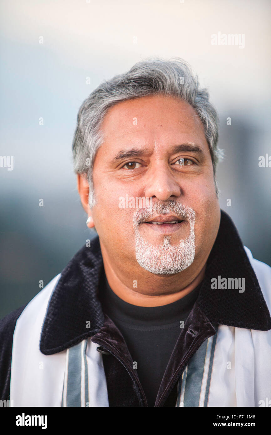 Vijay Mallya, Vijay Vittal Mallya, uomo d'affari indiano, membro del Parlamento, membro di Rajya Sabha, presidente di United Breweries Group, India, Asia Foto Stock