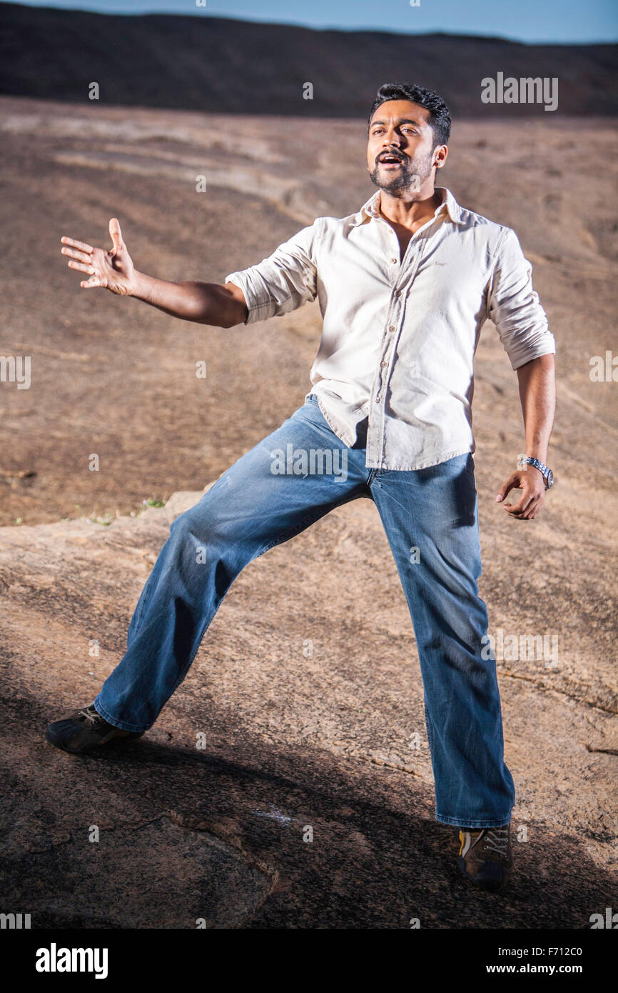 Indian film attore suriya, Chennai, Tamilnadu, India, Asia Foto Stock
