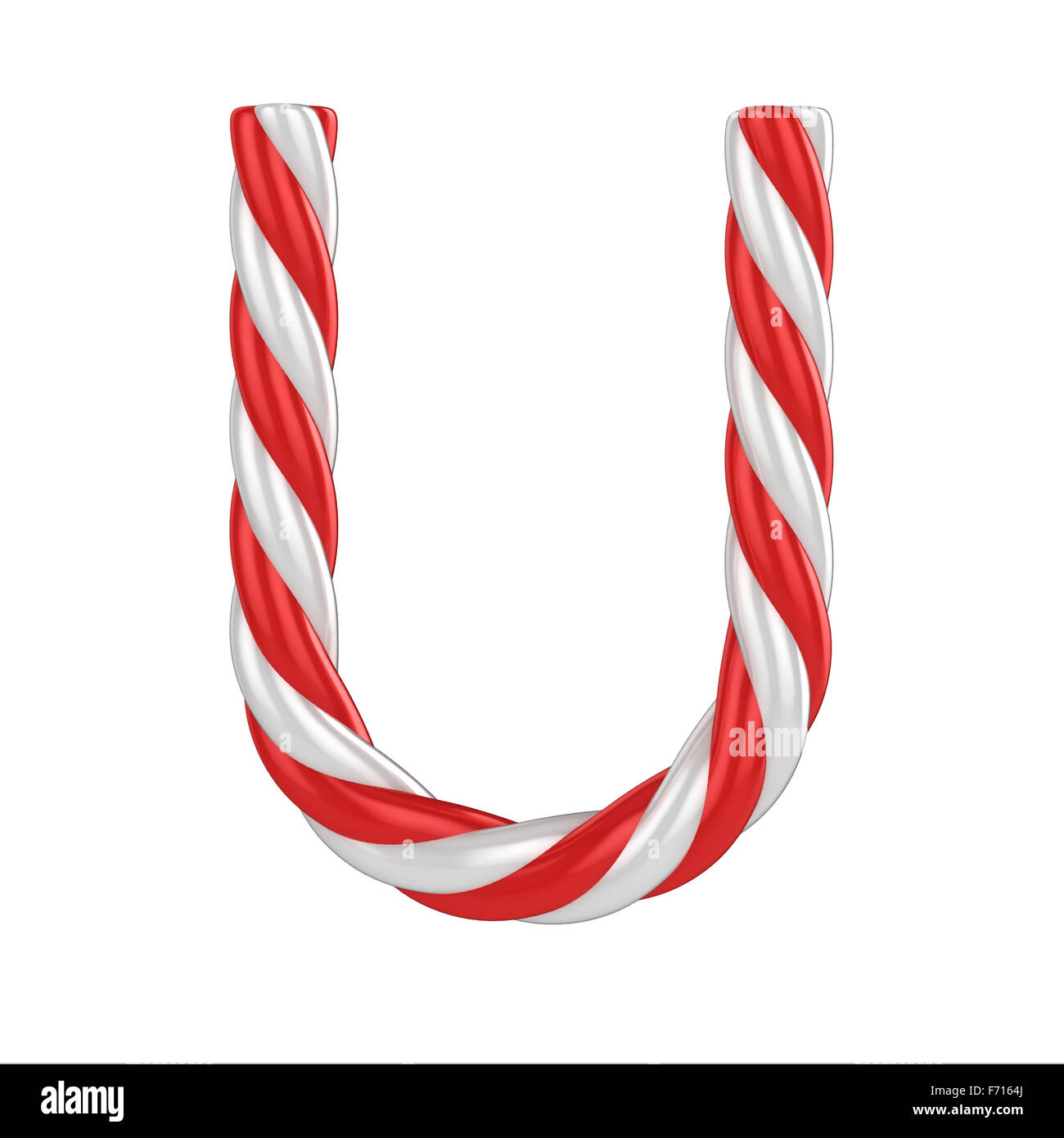 Natale candy cane font - Lettera U Foto Stock