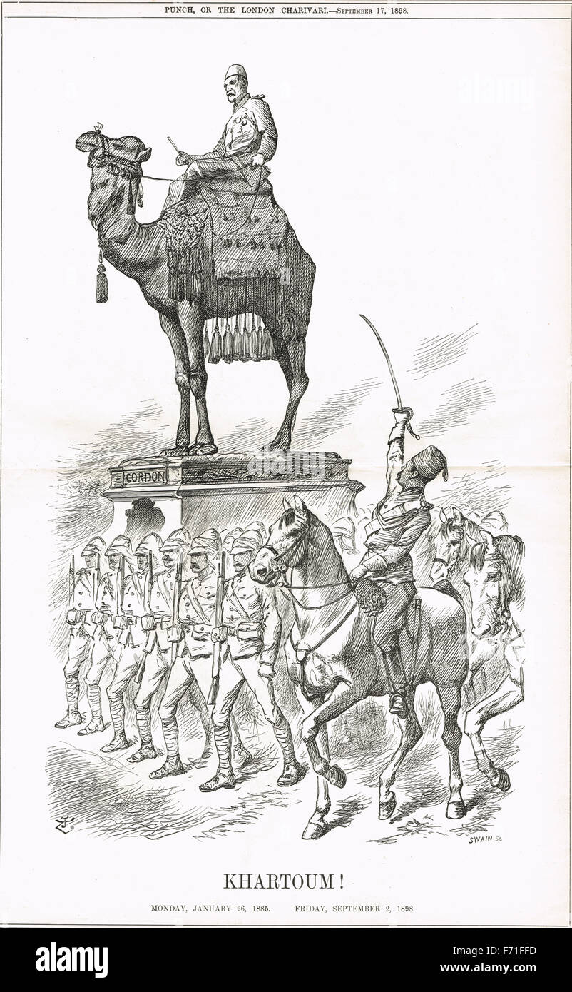 Khartoum generale gordon, John Tenniel punch cartoon 1898 Foto Stock