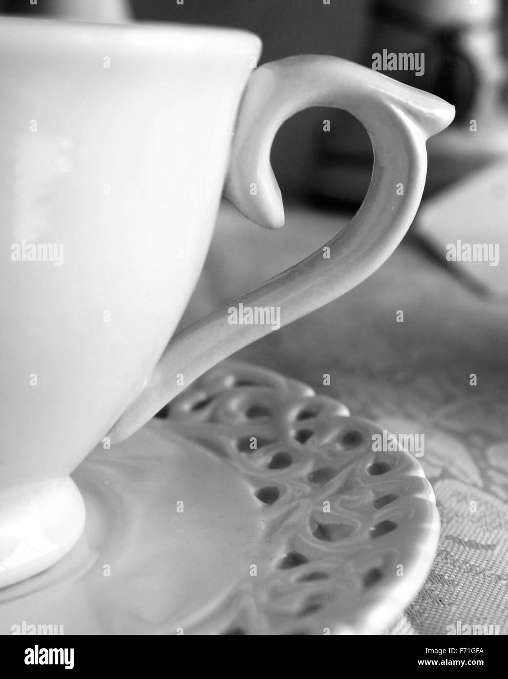 Tazza da tè da un ricevimento di nozze Foto Stock