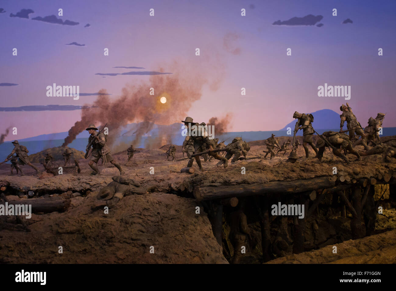 Scena di battaglia ricreazione Foto Stock