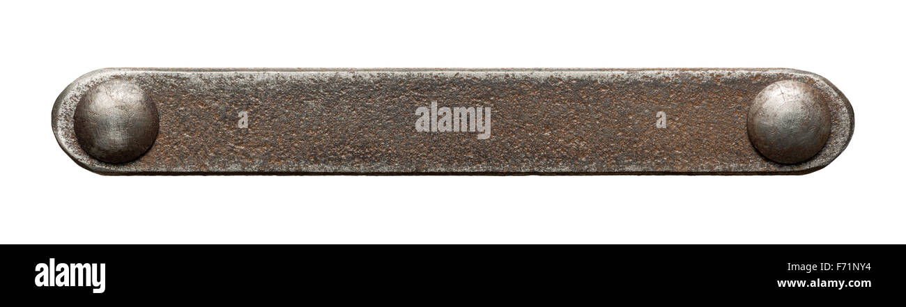 Rusty piastra metallica texture con rivetti Foto Stock