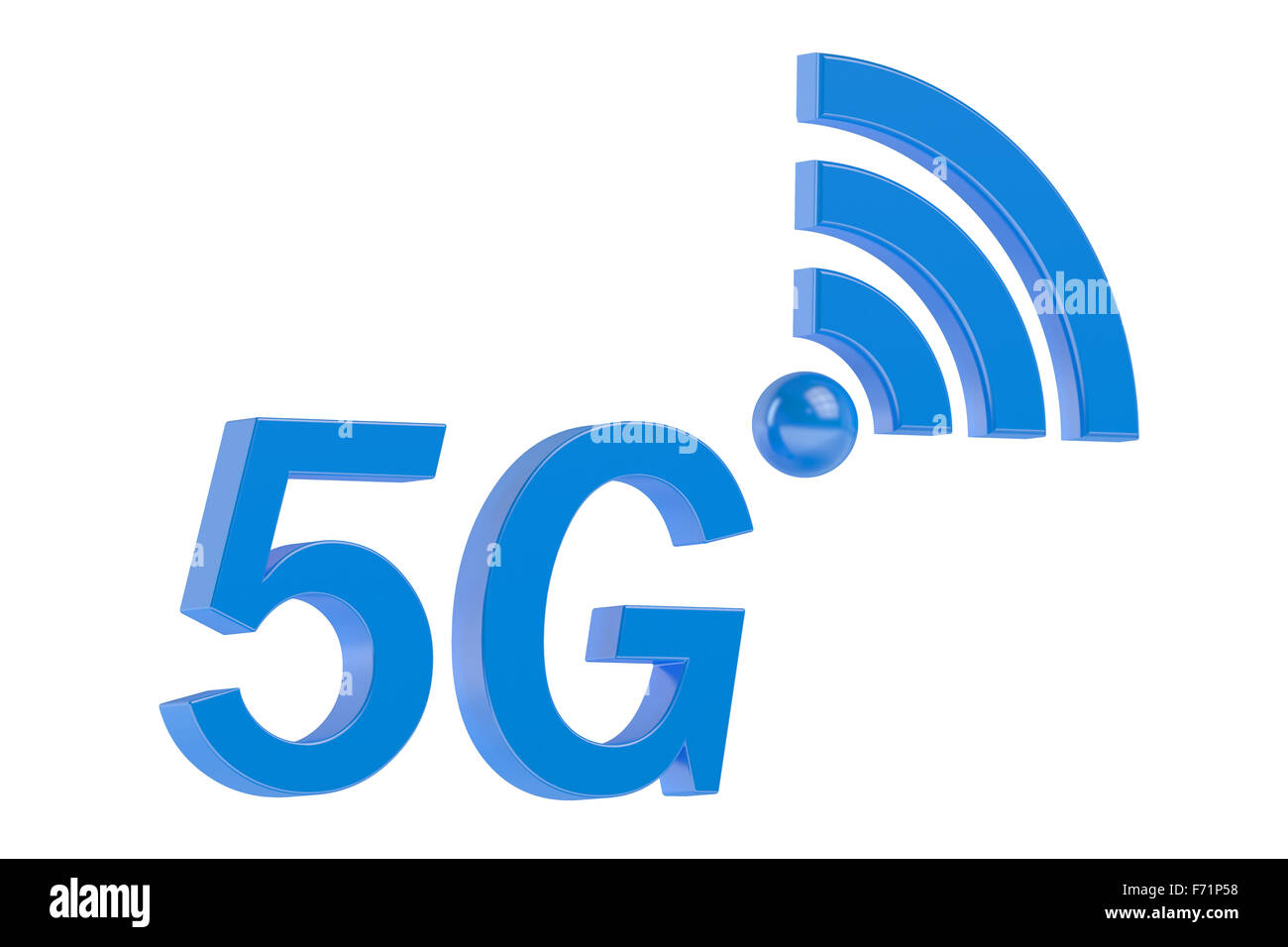 5G concetto isolato su sfondo bianco Foto Stock
