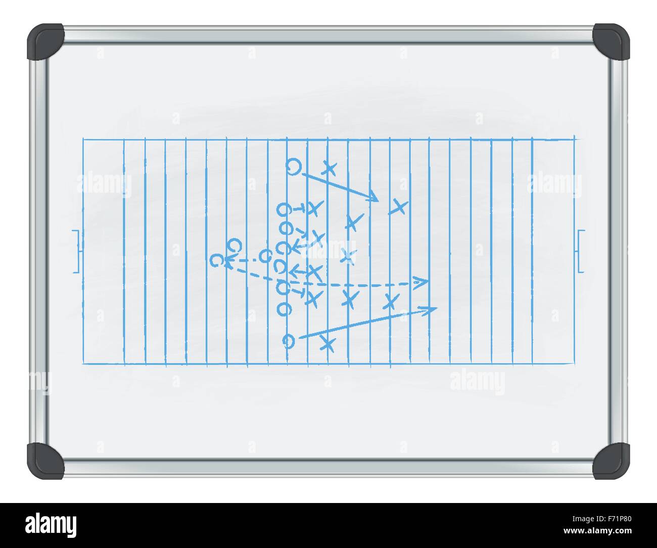 Tattica calcio su whiteboard Illustrazione Vettoriale