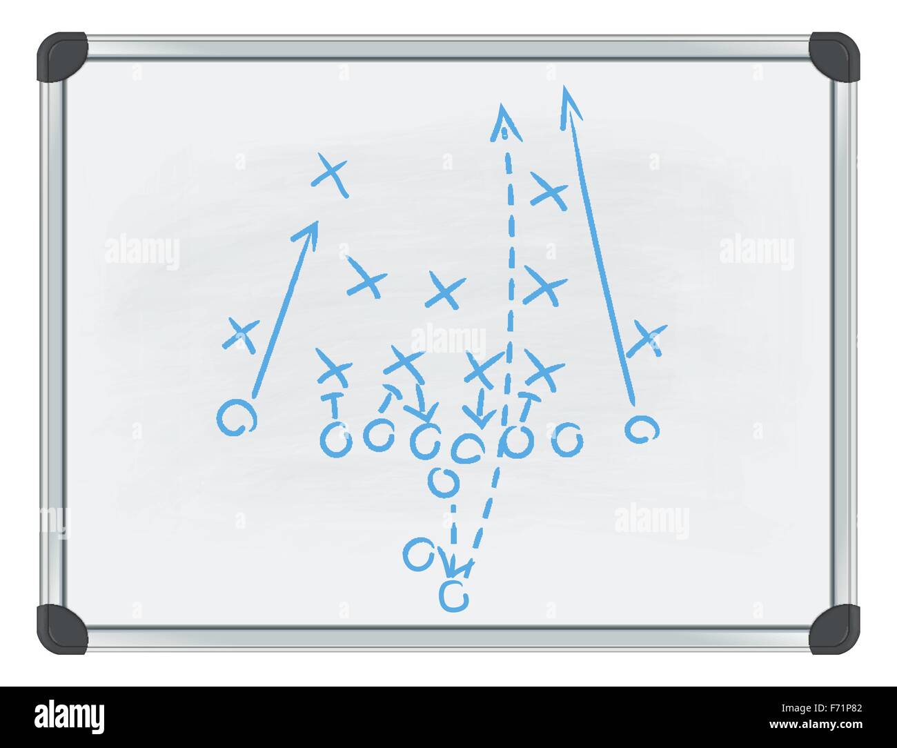 Tattica calcio su whiteboard Illustrazione Vettoriale