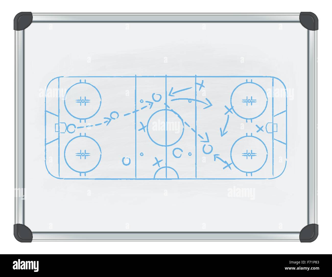 Tattica di hockey su whiteboard Illustrazione Vettoriale