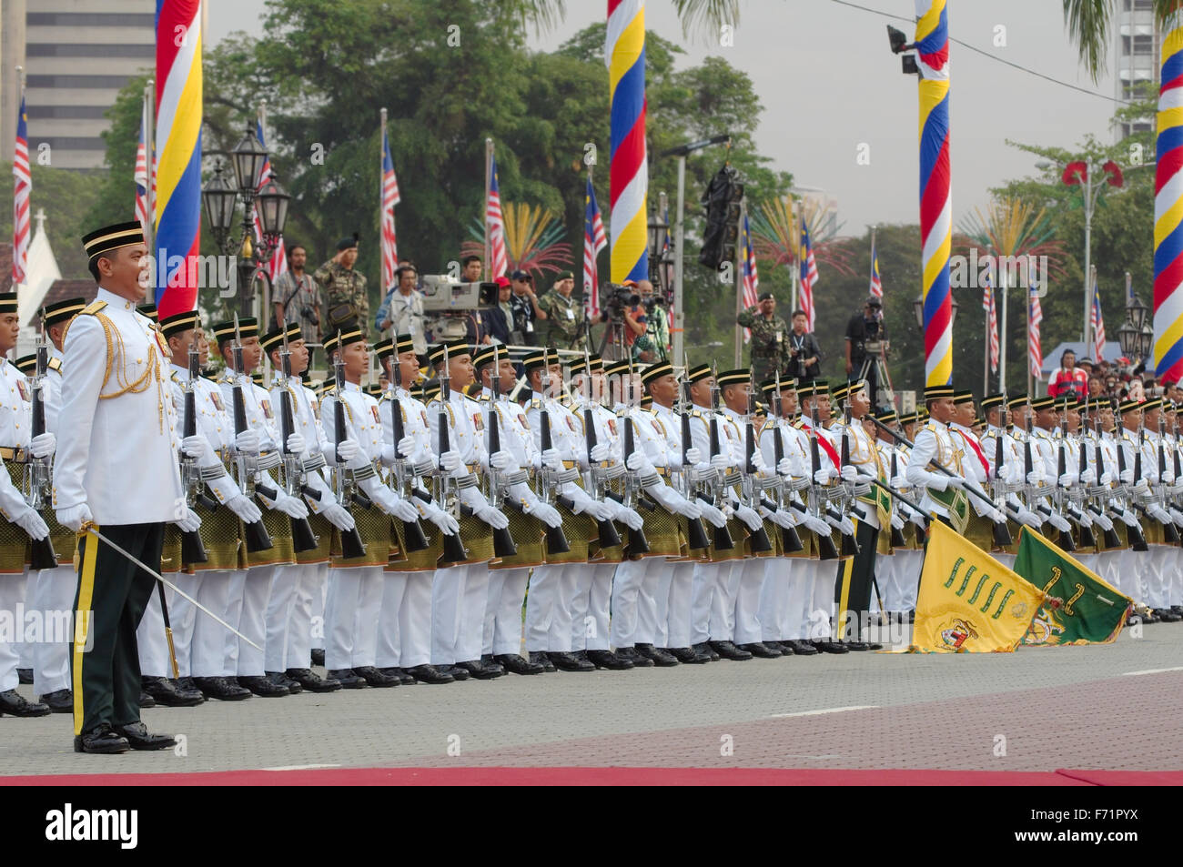 Sistema di guardia reale, 16 settembre - Hari Merdeka (giorno dell'indipendenza) Kuala Lumpur in Malesia Foto Stock