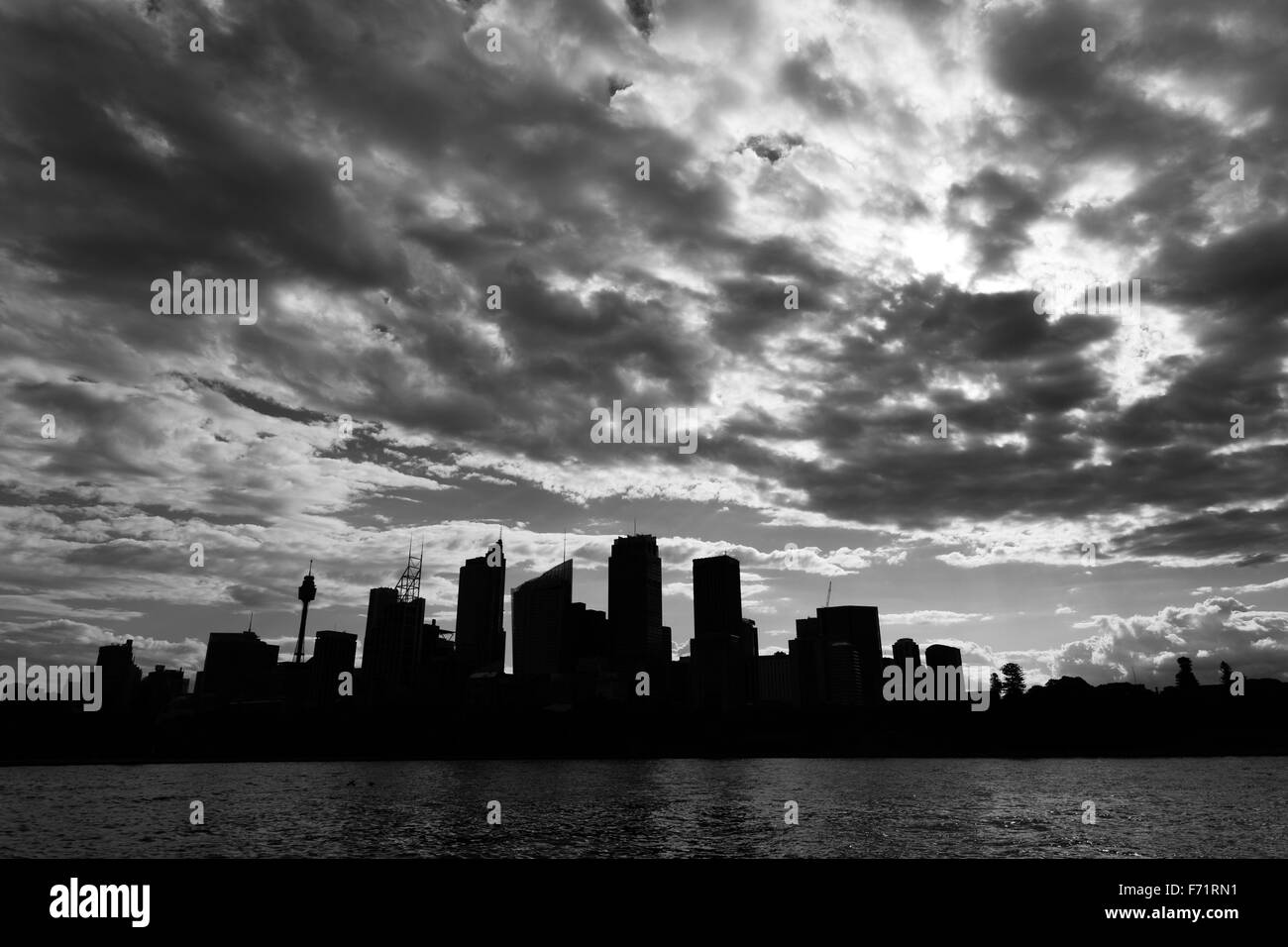 Sydney downtown silhouette Foto Stock