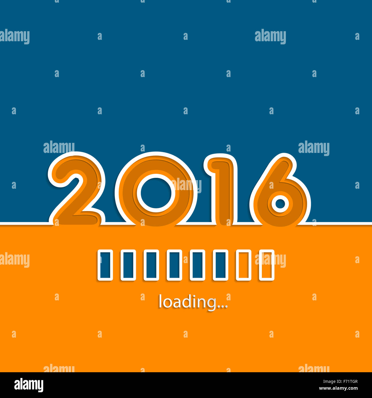 Anno Nuovo 2016 caricamento design di sfondo con colori brillanti Foto Stock