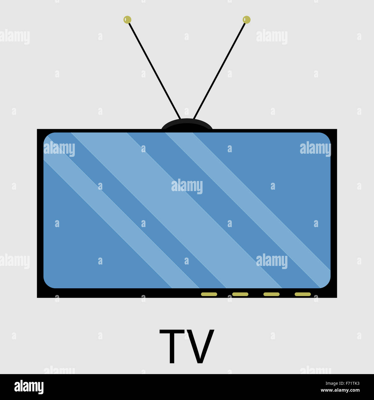 Icona Tv design piatto. Schermo televisivo, attrezzatura del display, video di intrattenimento. Vector art design insolito astratta fashion illus Foto Stock