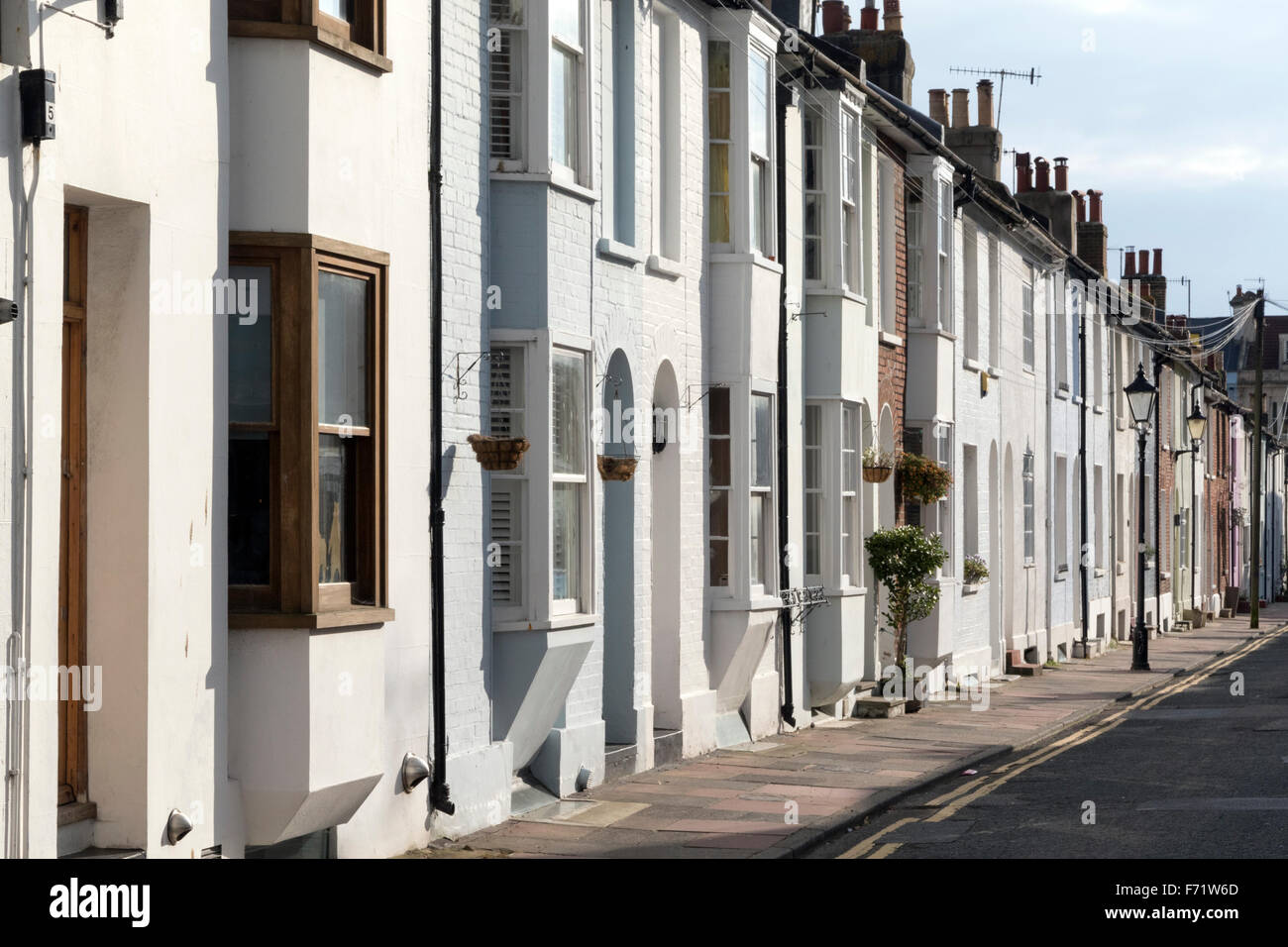 Fila di case a schiera in Brighton, West Sussex Foto Stock
