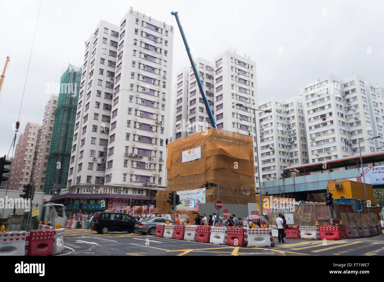 La costruzione di strade di Hong kong Foto Stock