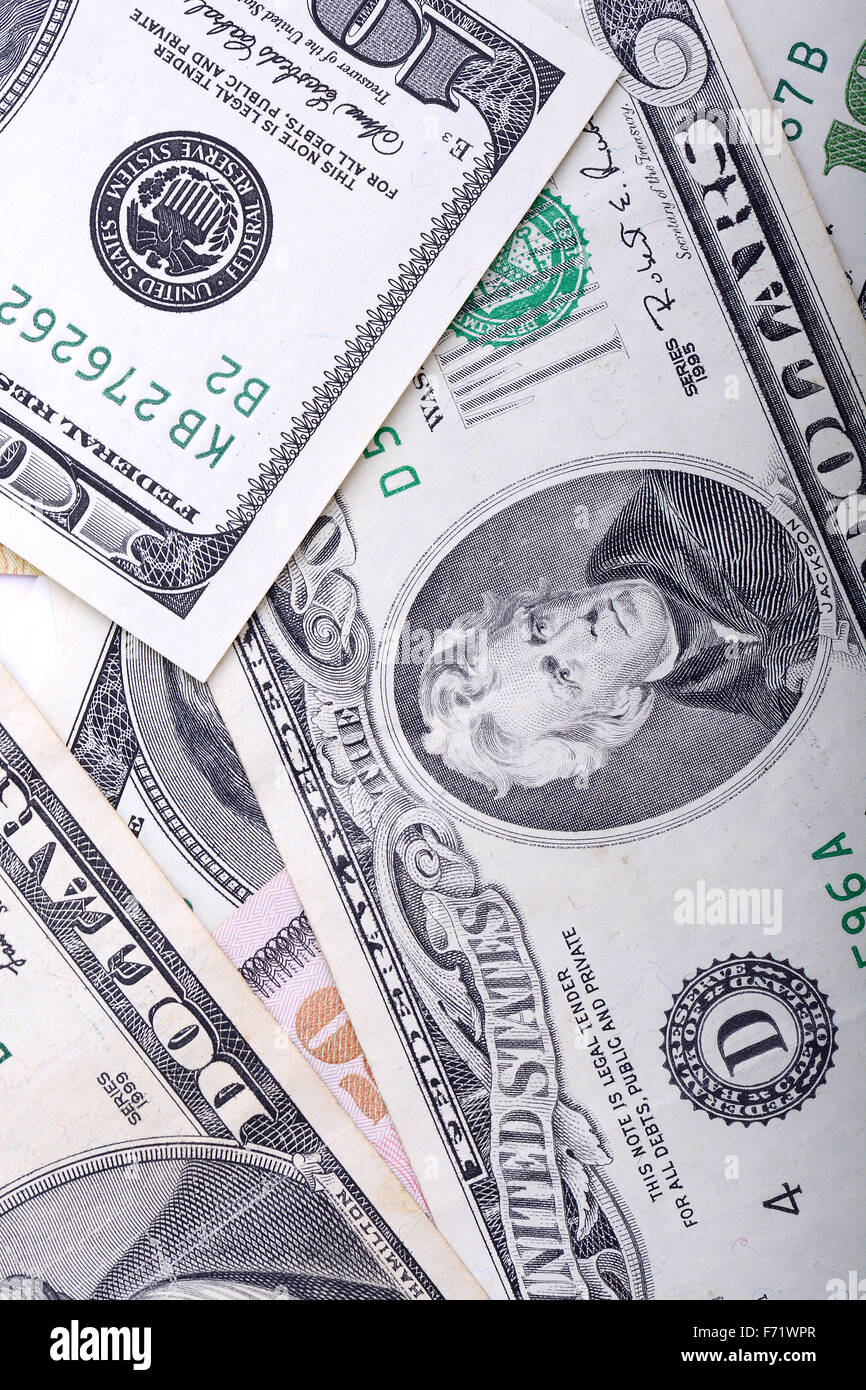 Ucraino grivna e i dollari americani Foto Stock