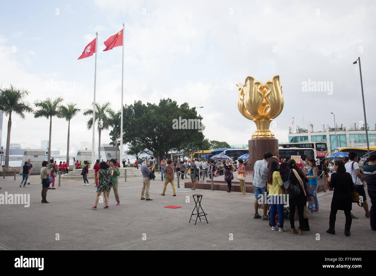 Golden Bauhinia Square di Hong Kong Foto Stock