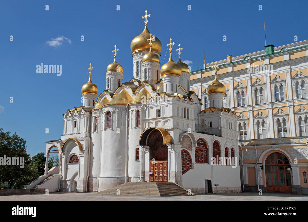 La Cattedrale dell'Annunciazione del Cremlino a Mosca, Russia. Foto Stock